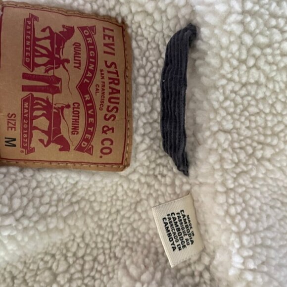 Levi's Corduroy Sherpa Lined Jacket Medium Navy - Picture 7 of 8